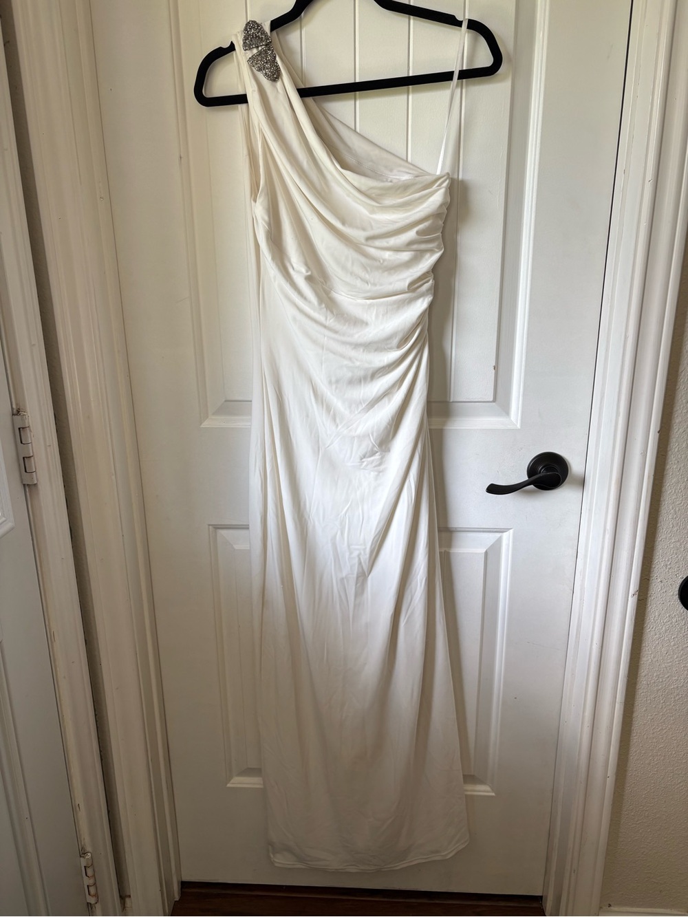 LAUREN One-Shoulder White Evening Gown